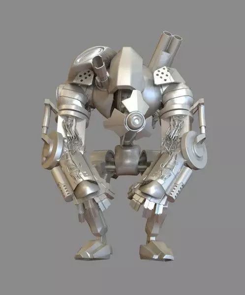 Monkey silver robot 3D model_0
