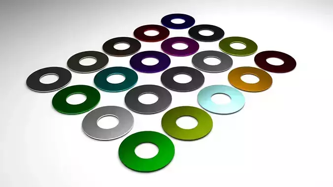 Metal Washer Bolts Set 3D model
