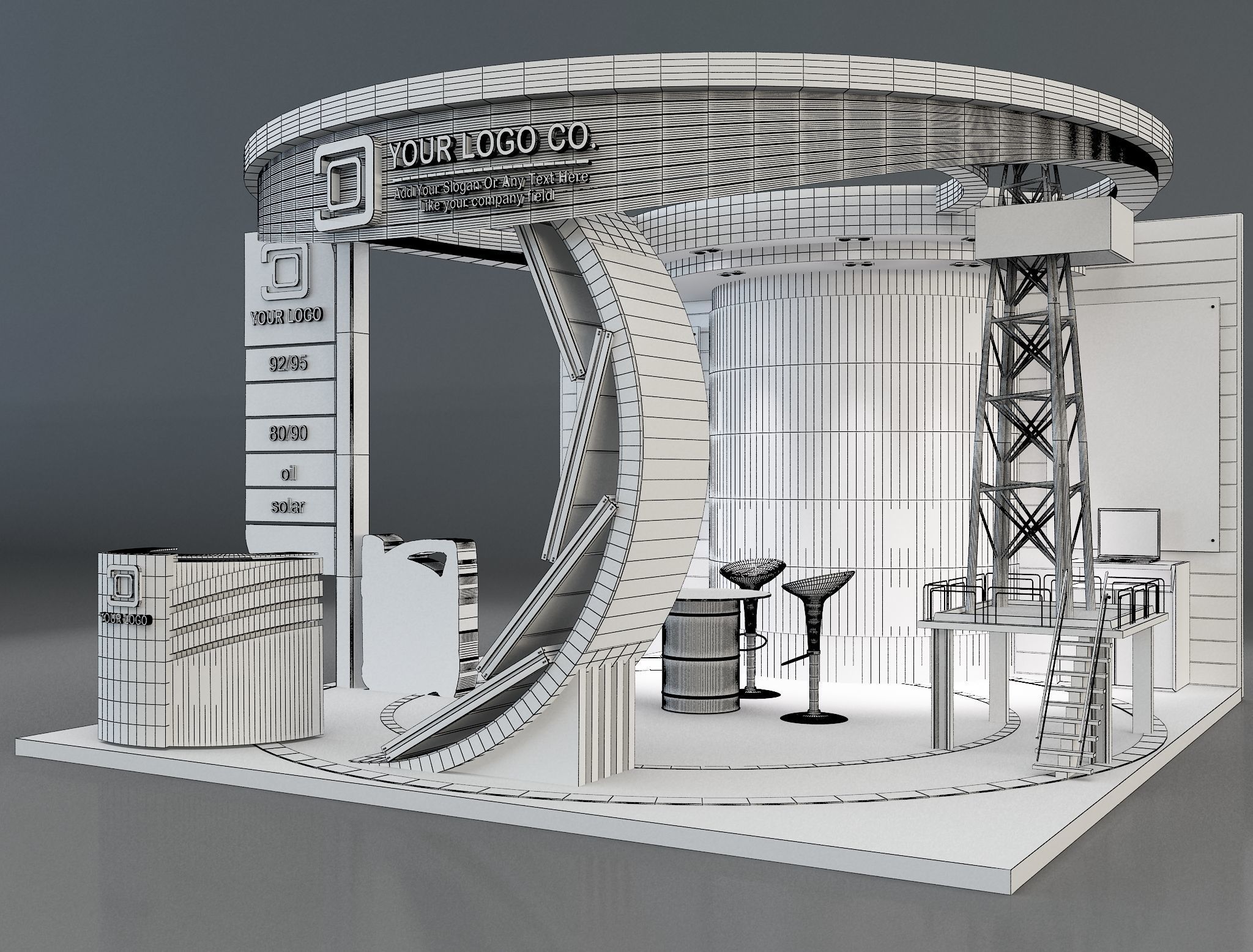 Booth Exhibition Stand a157 3D model_5