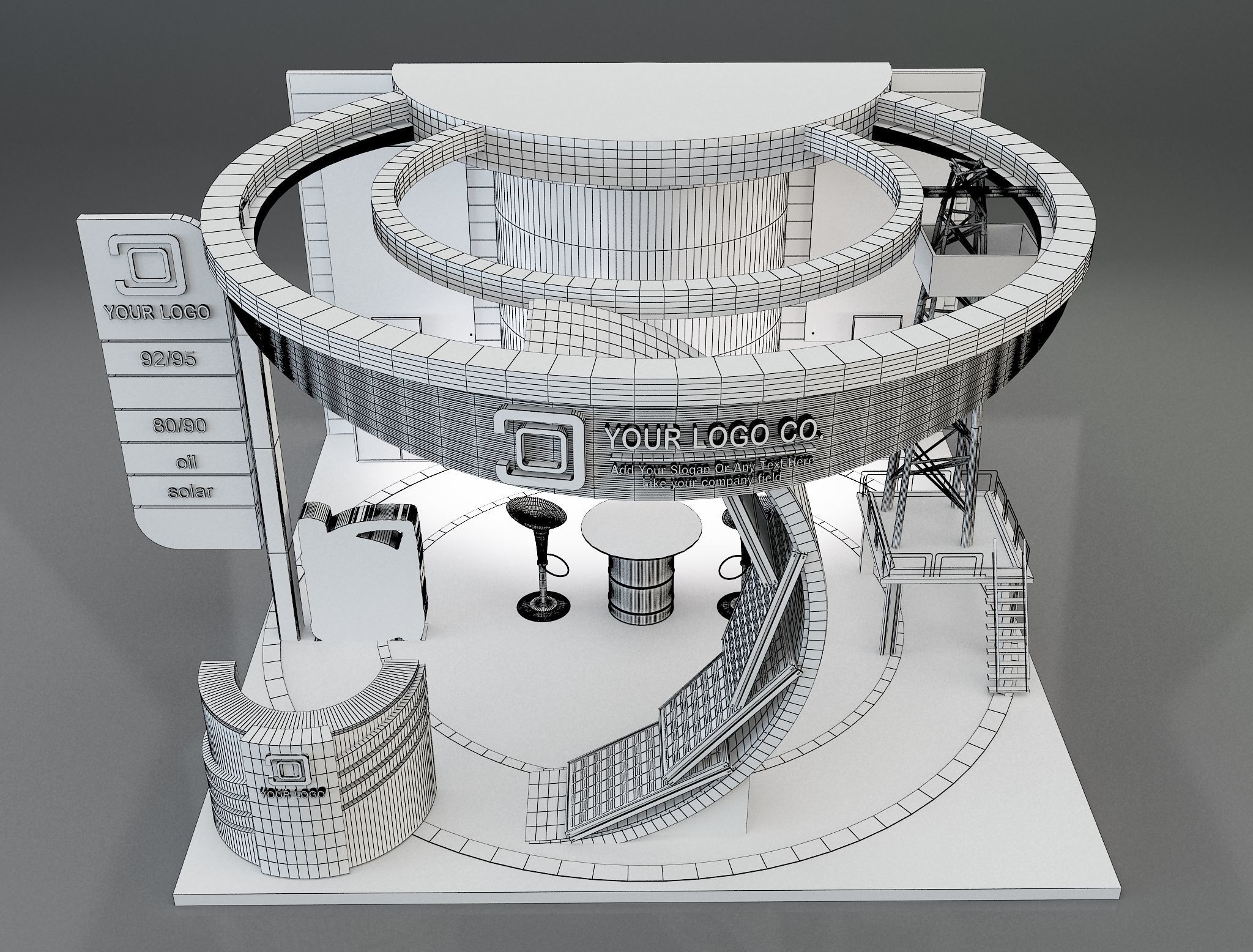 Booth Exhibition Stand a157 3D model_9