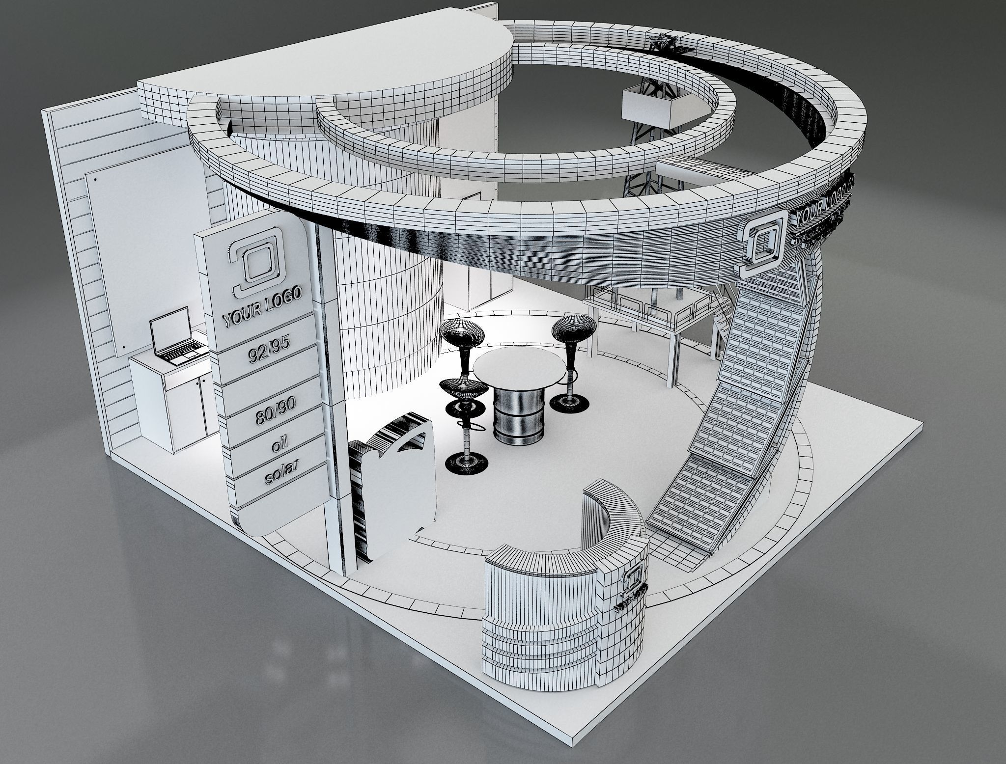 Booth Exhibition Stand a157 3D model_1