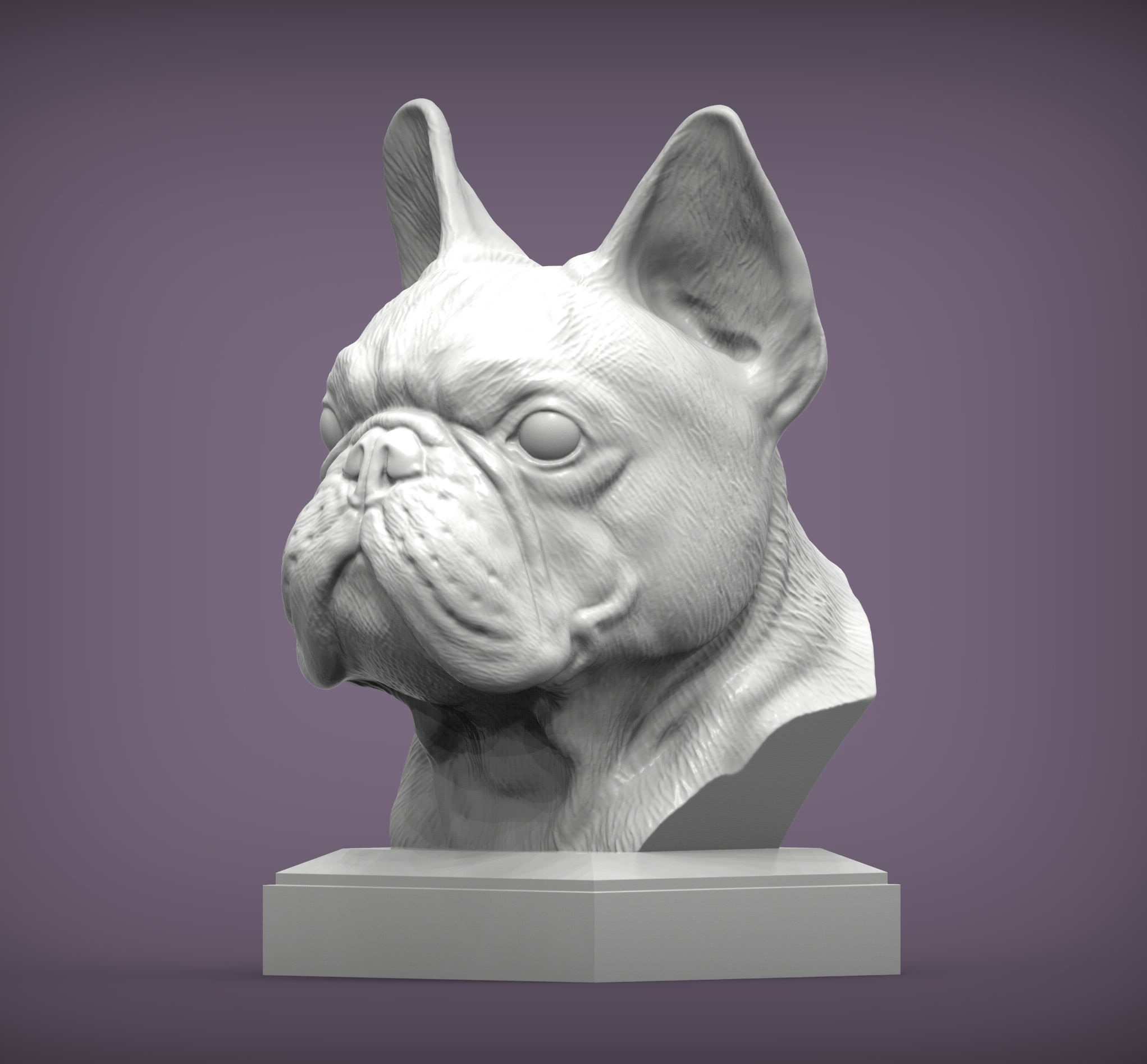 French Bulldog bust 3D print model_2