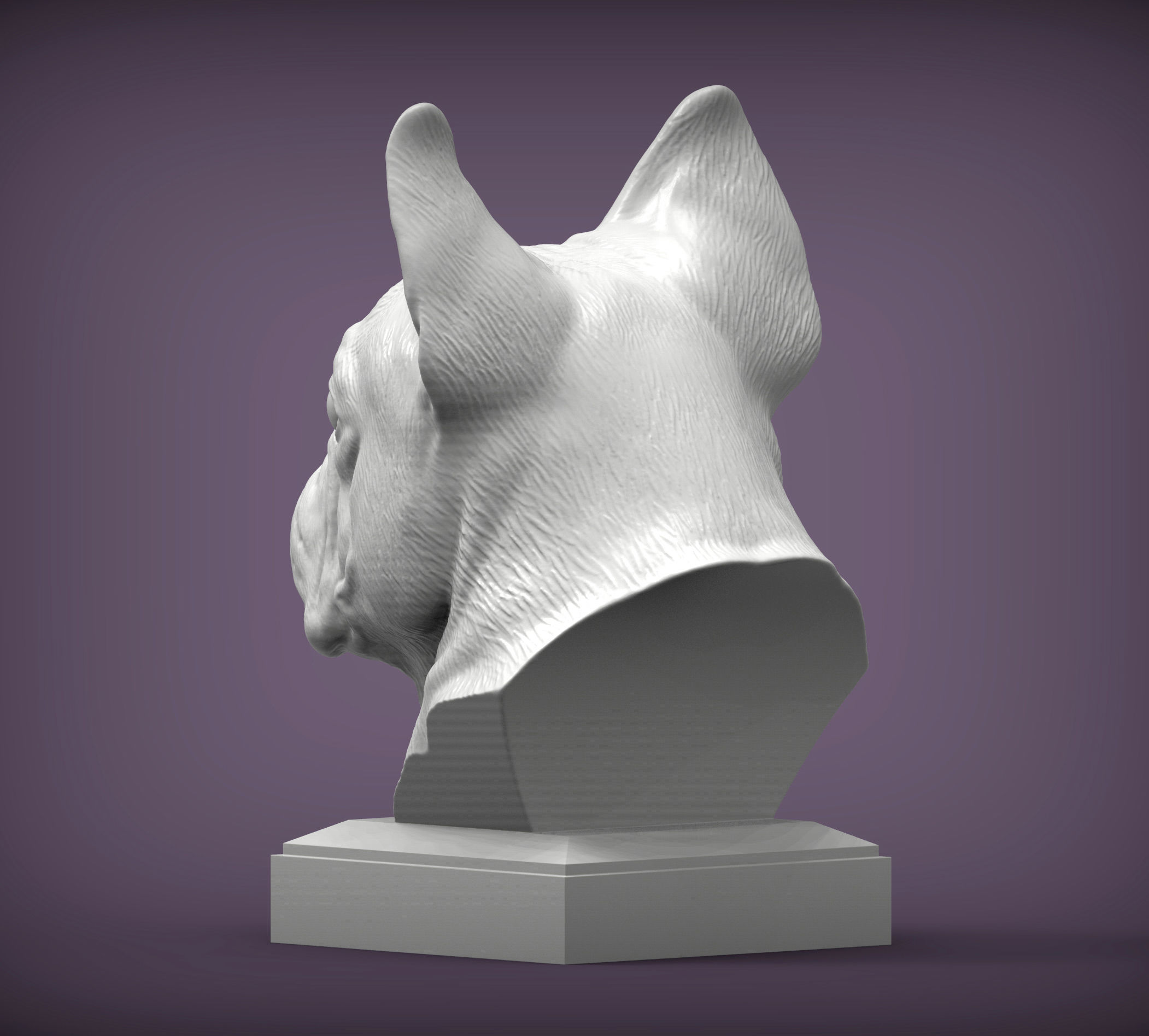French Bulldog bust 3D print model_3