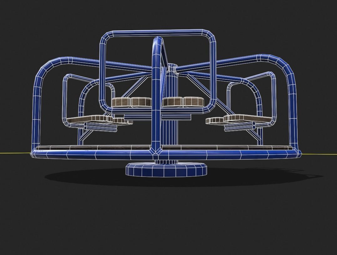 Rotating Park Toy Low-poly 3D model_8
