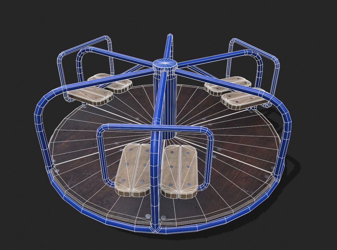 Rotating Park Toy Low-poly 3D model_7