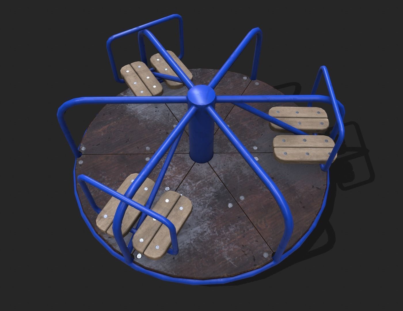 Rotating Park Toy Low-poly 3D model_5