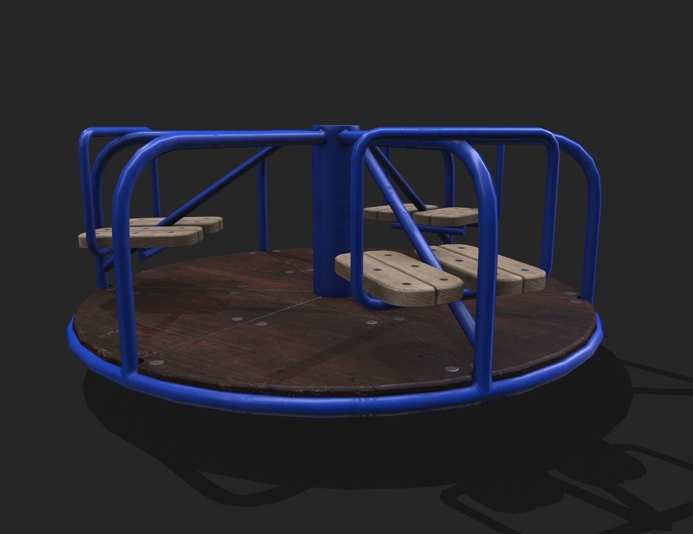 Rotating Park Toy Low-poly 3D model_4