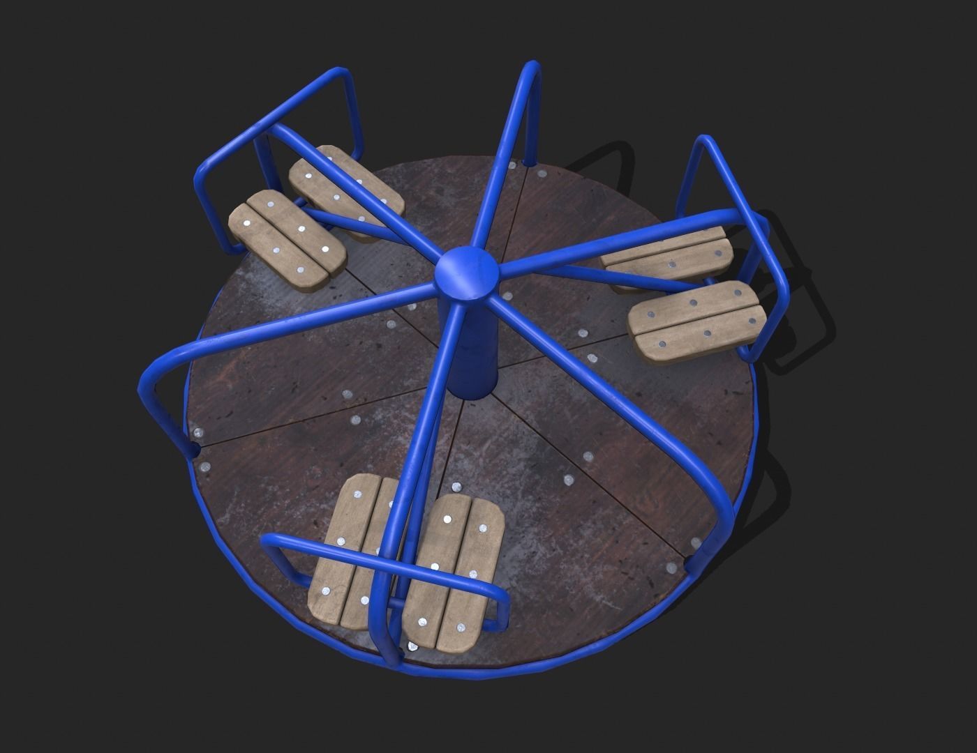 Rotating Park Toy Low-poly 3D model_2