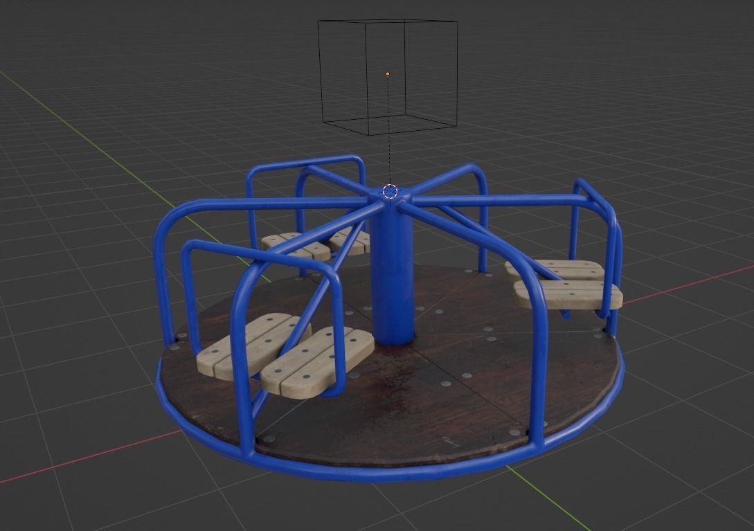 Rotating Park Toy Low-poly 3D model_9