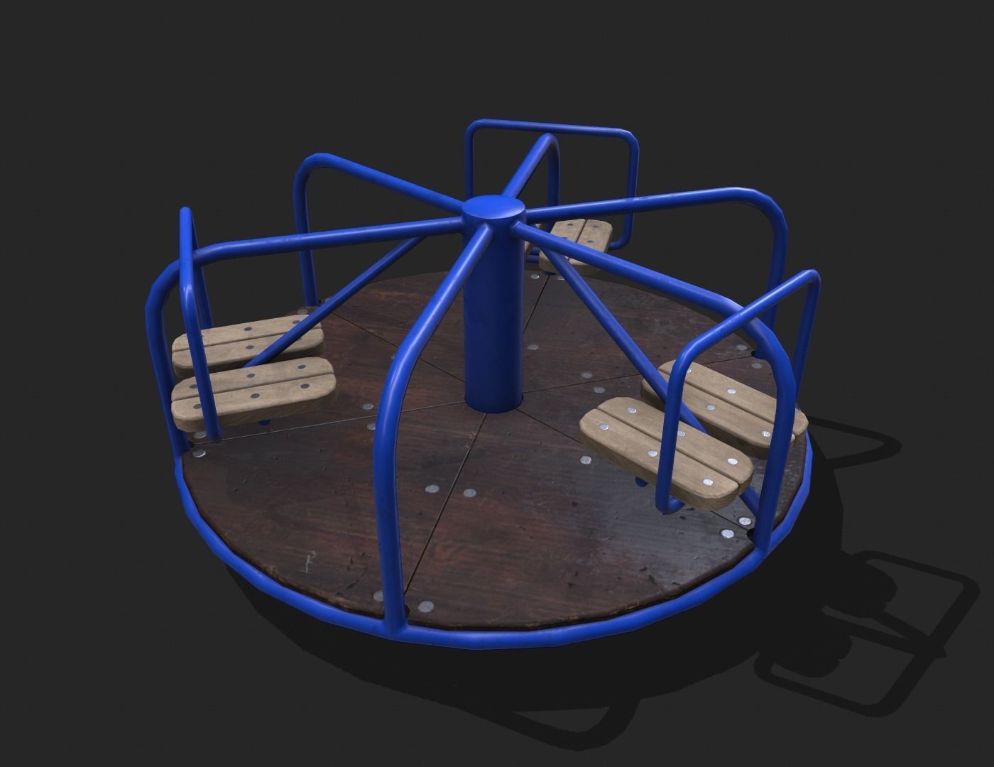 Rotating Park Toy Low-poly 3D model_3