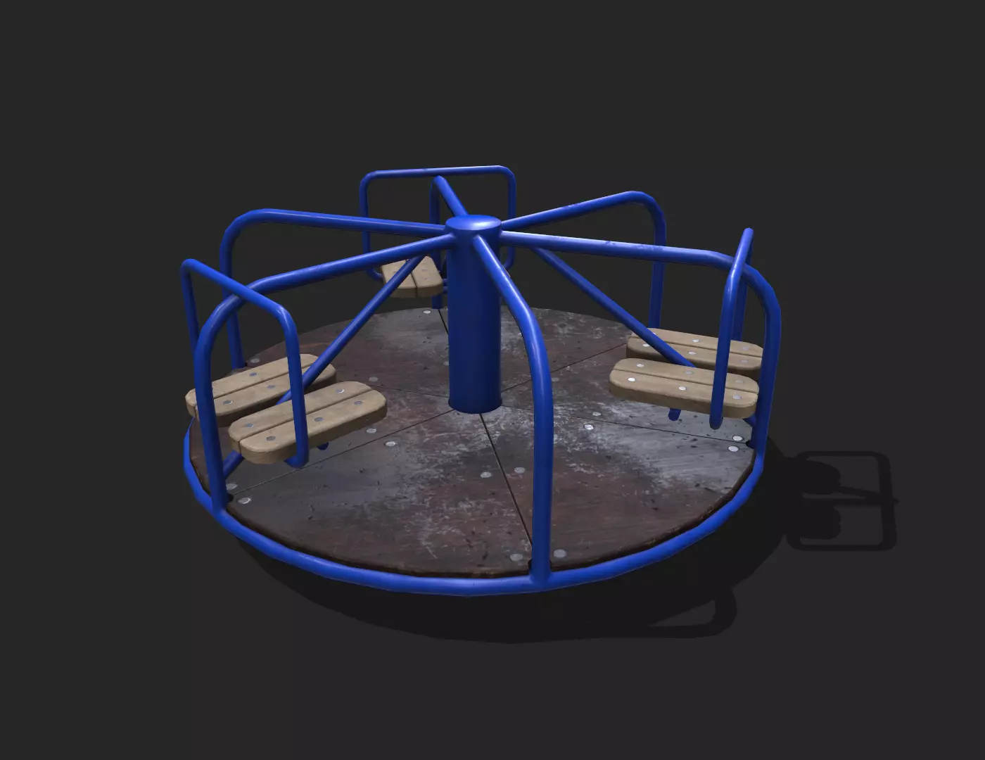 Rotating Park Toy Low-poly 3D model_0