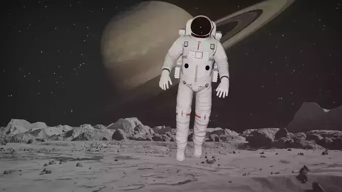 SPACESUIT Astronaut Rigged and Animated 3D Model Low-poly 3D model