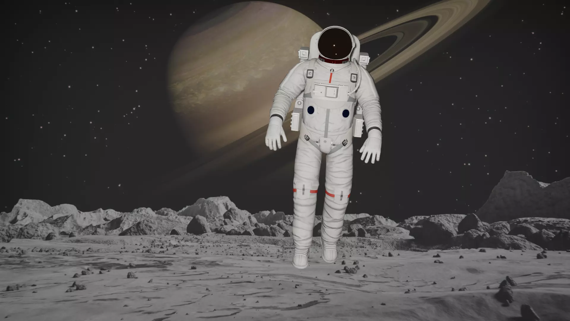 SPACESUIT Astronaut Rigged and Animated 3D Model Low-poly 3D model_0