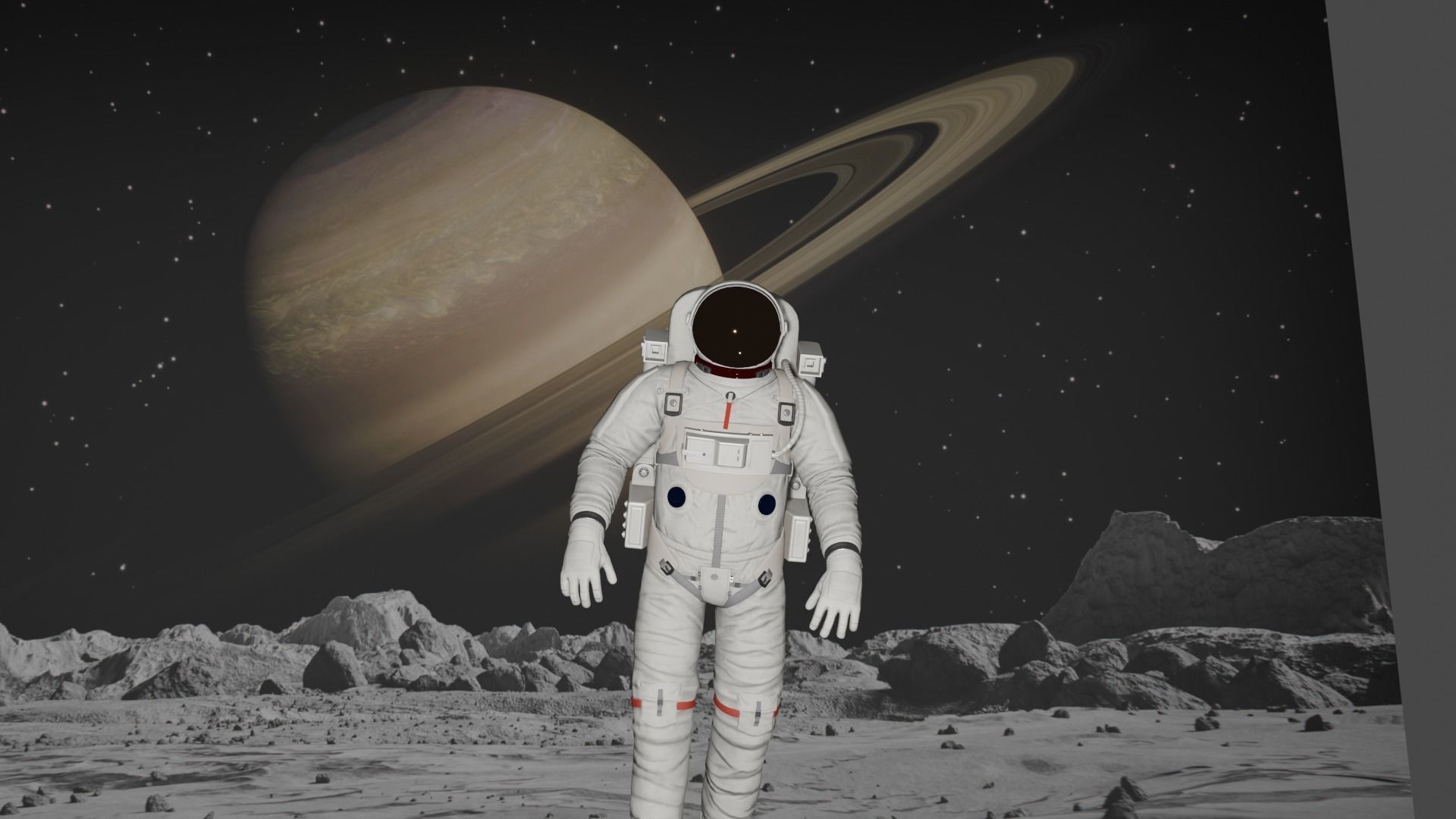 SPACESUIT Astronaut Rigged and Animated 3D Model Low-poly 3D model_1