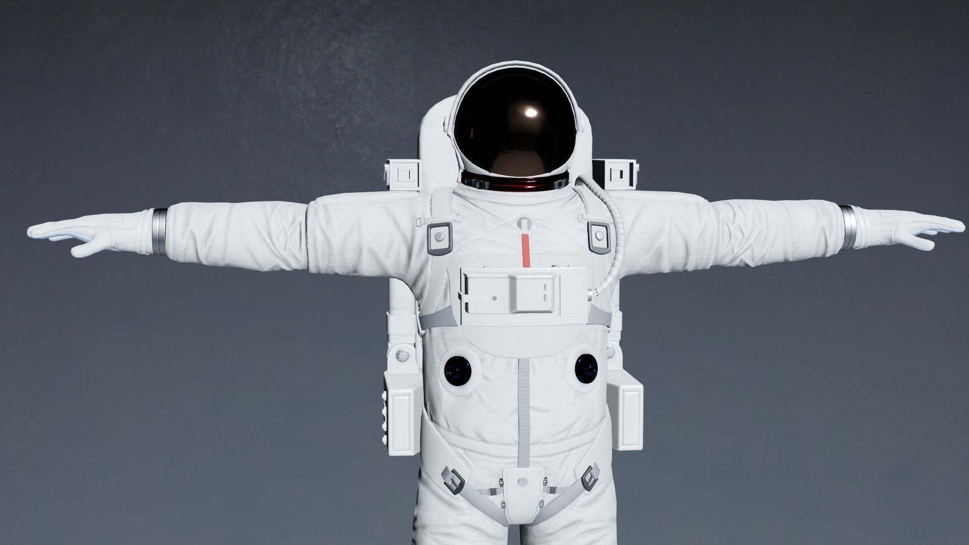 SPACESUIT Astronaut Rigged and Animated 3D Model Low-poly 3D model_3