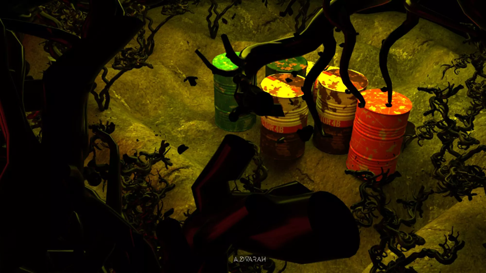 Oil Drum Low-poly 3D model Low-poly 3D model_0