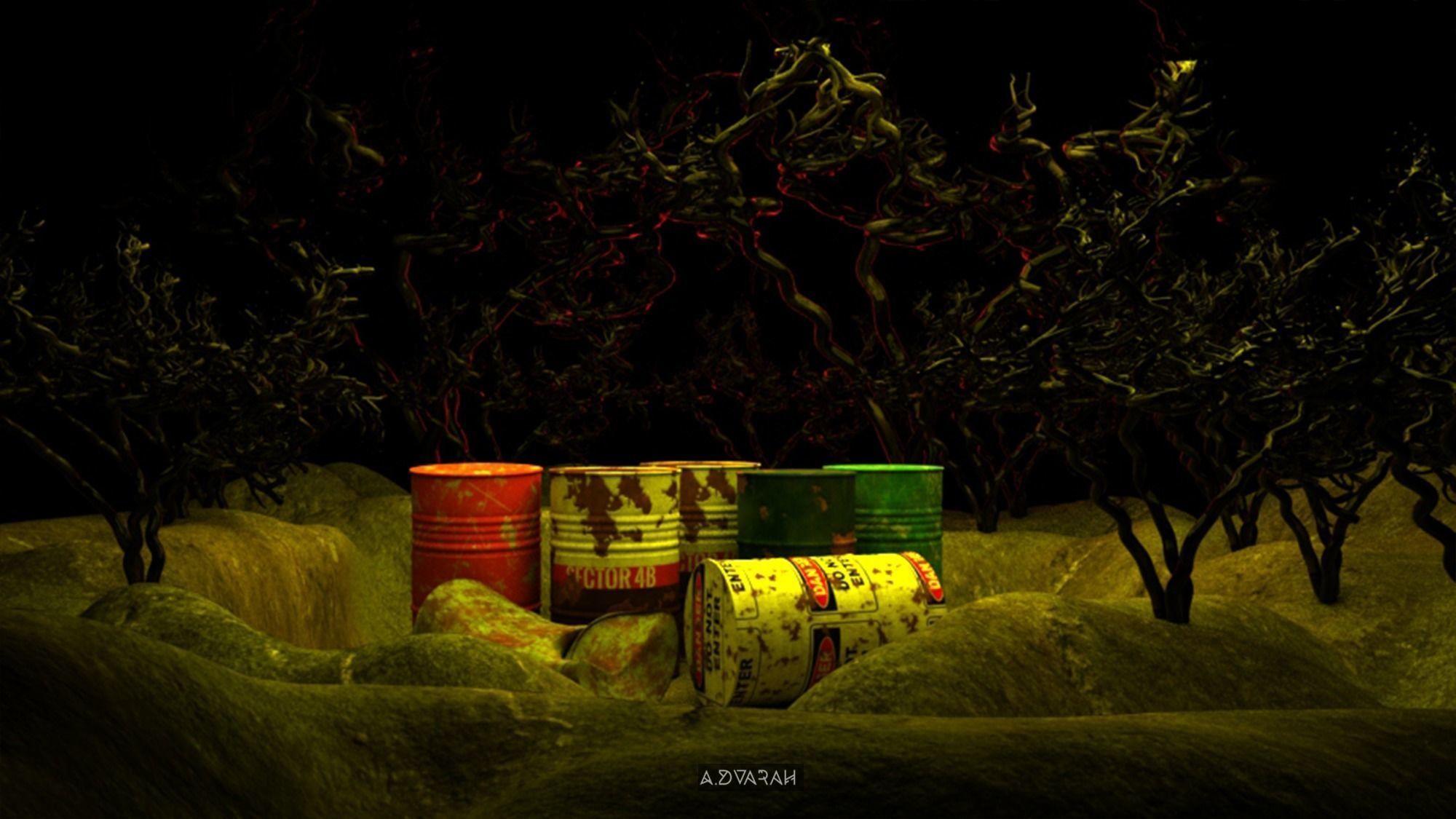 Oil Drum Low-poly 3D model Low-poly 3D model_3