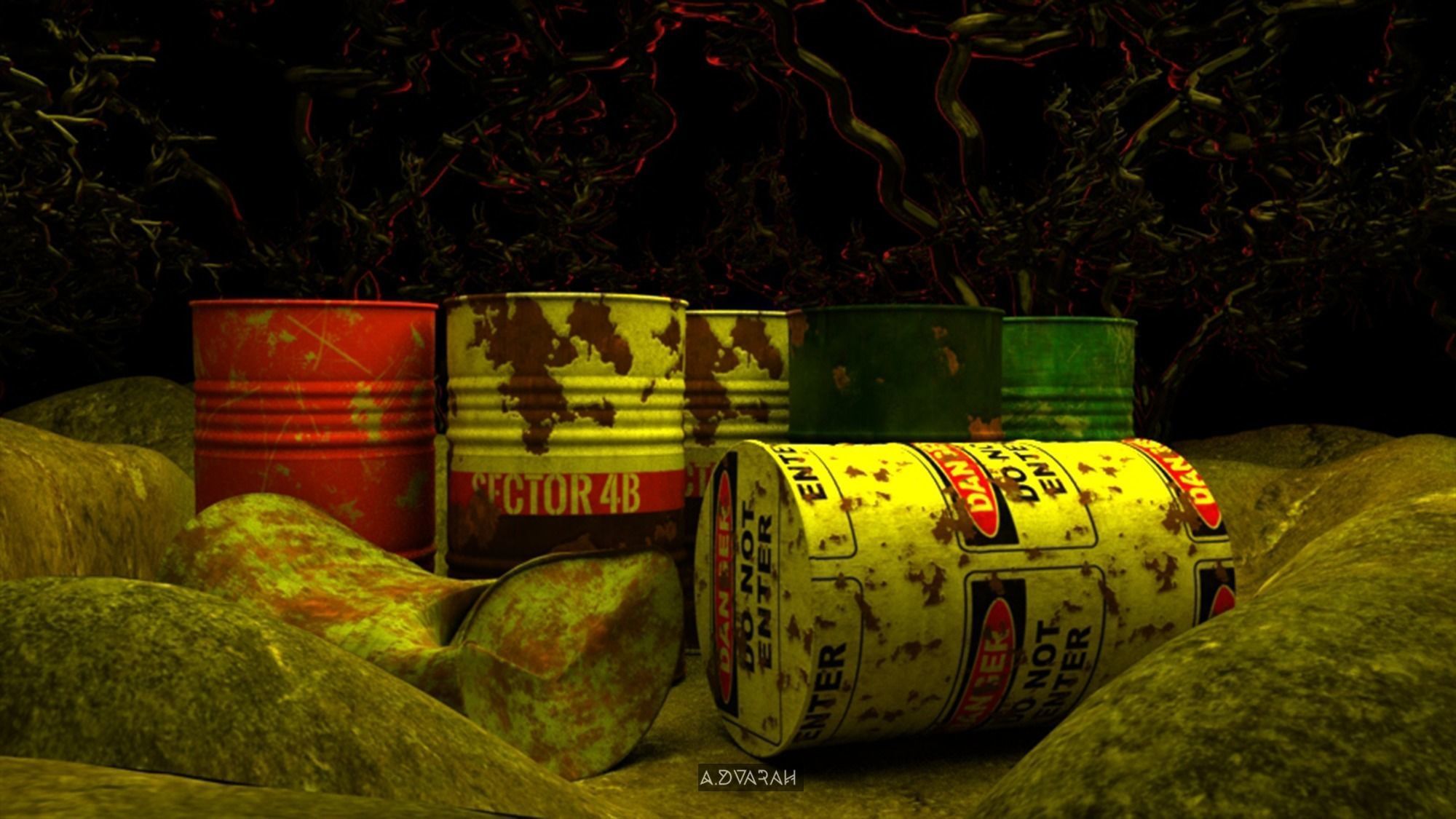 Oil Drum Low-poly 3D model Low-poly 3D model_2