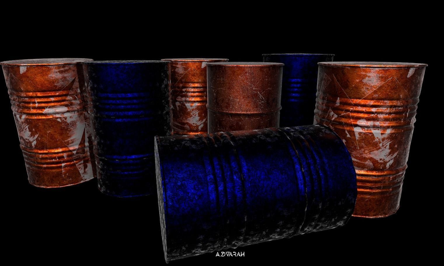 Oil Drum Low-poly 3D model Low-poly 3D model_7