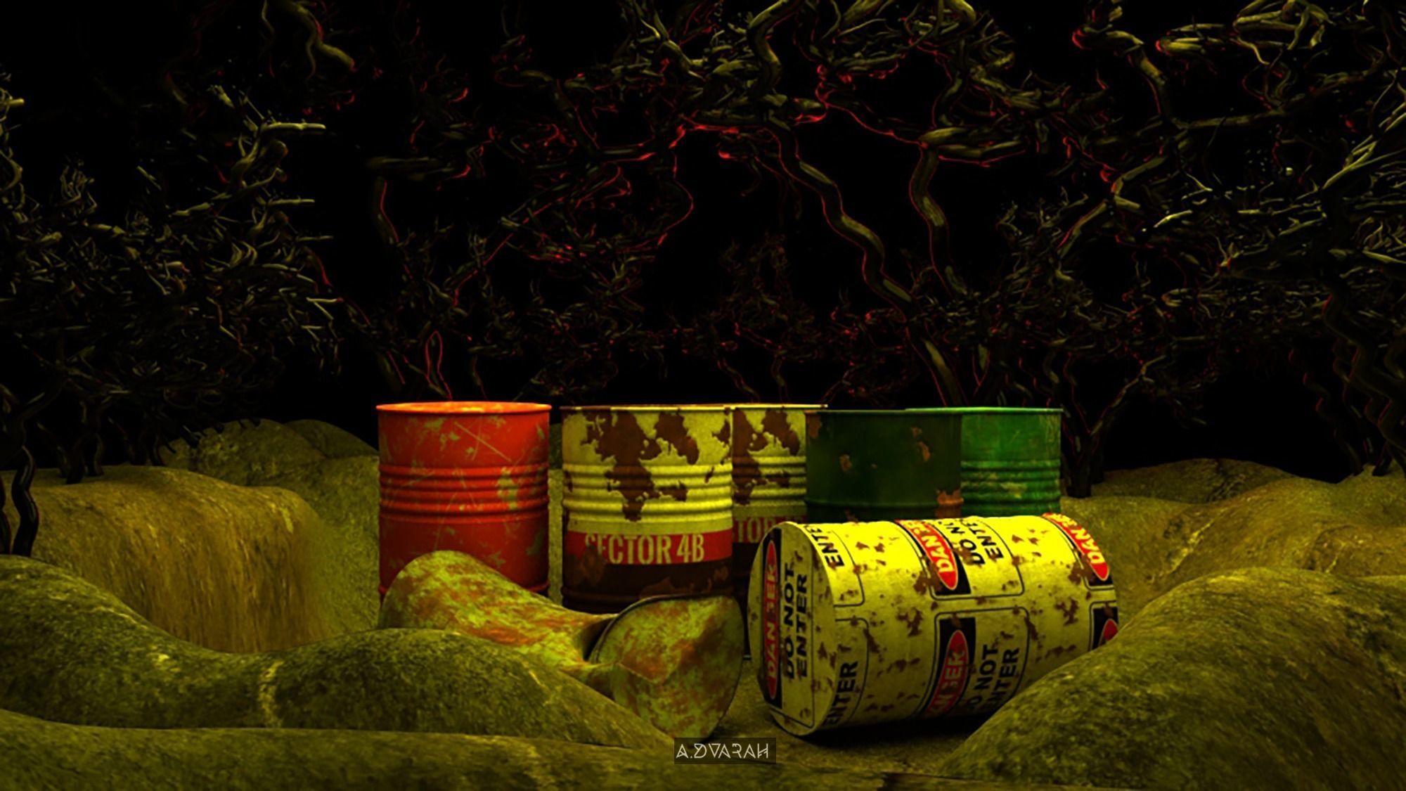 Oil Drum Low-poly 3D model Low-poly 3D model_4