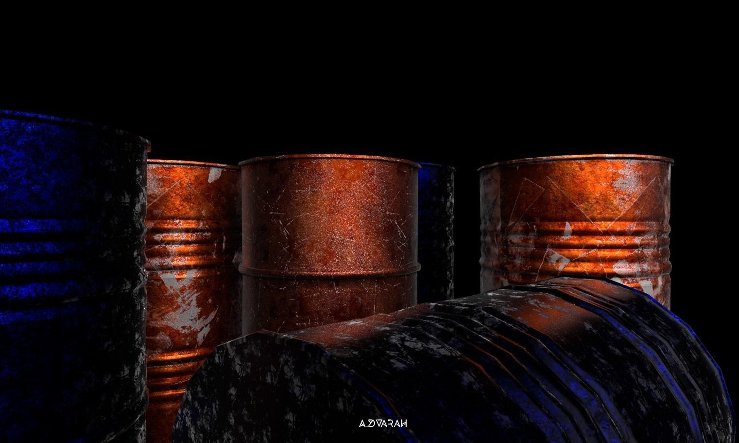 Oil Drum Low-poly 3D model Low-poly 3D model_8