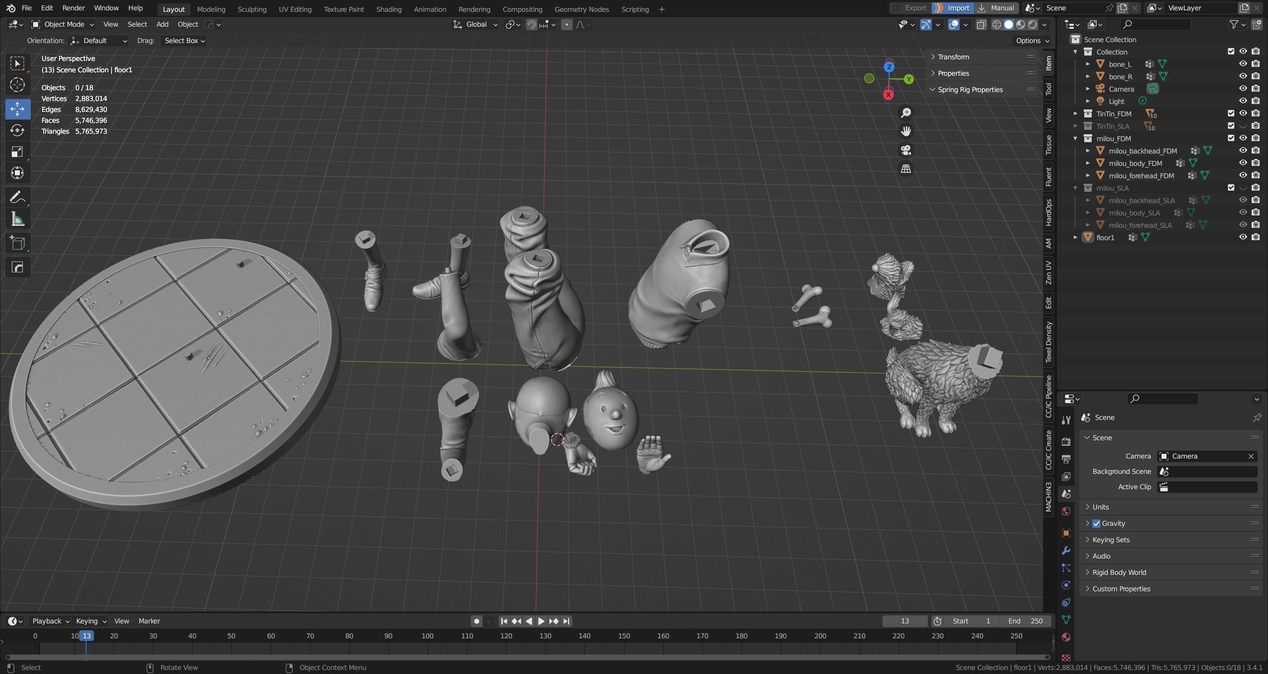 TinTin and Milou welcome pose high model 3D print model_21