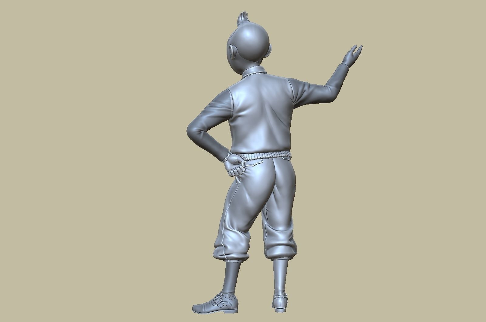 TinTin and Milou welcome pose high model 3D print model_15