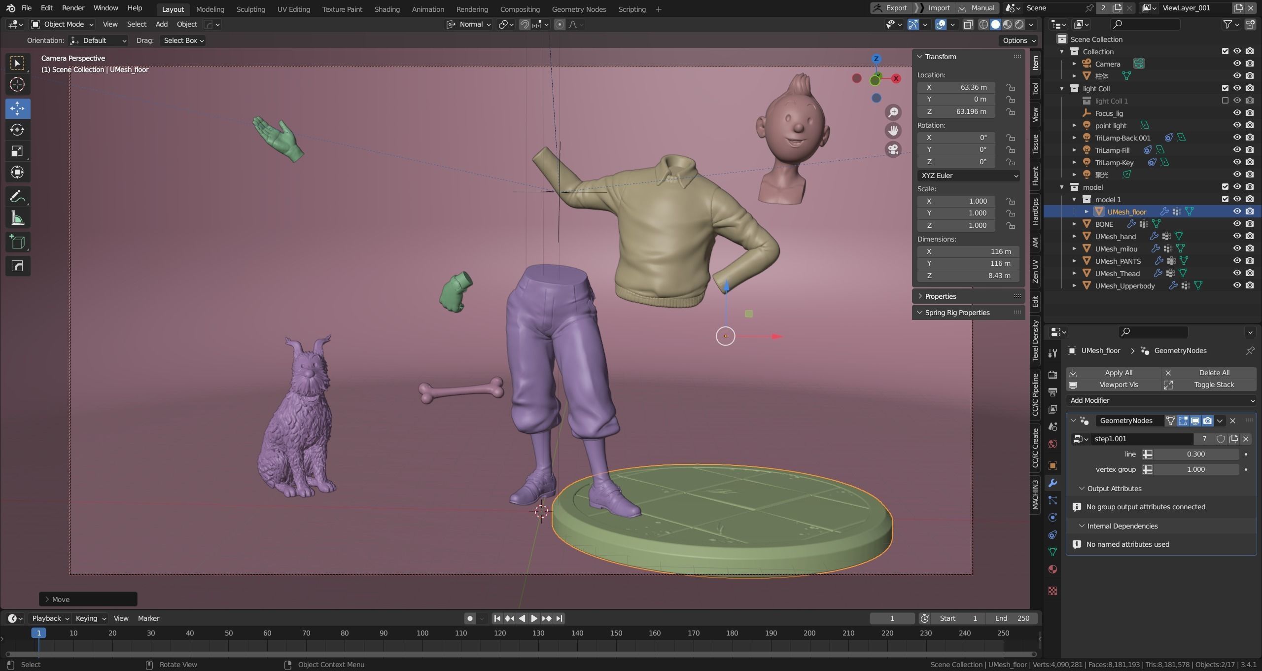 TinTin and Milou welcome pose high model 3D print model_24