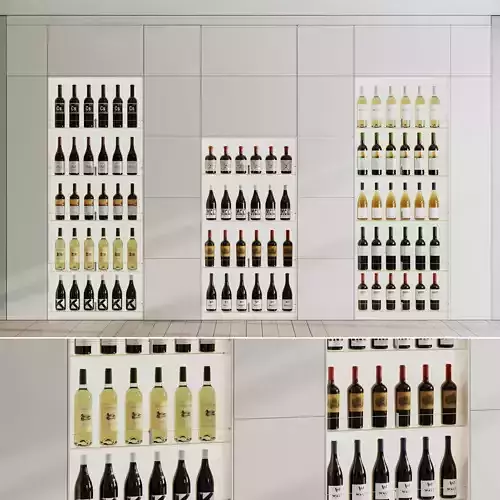 Cabinet and Wine Rack set 01