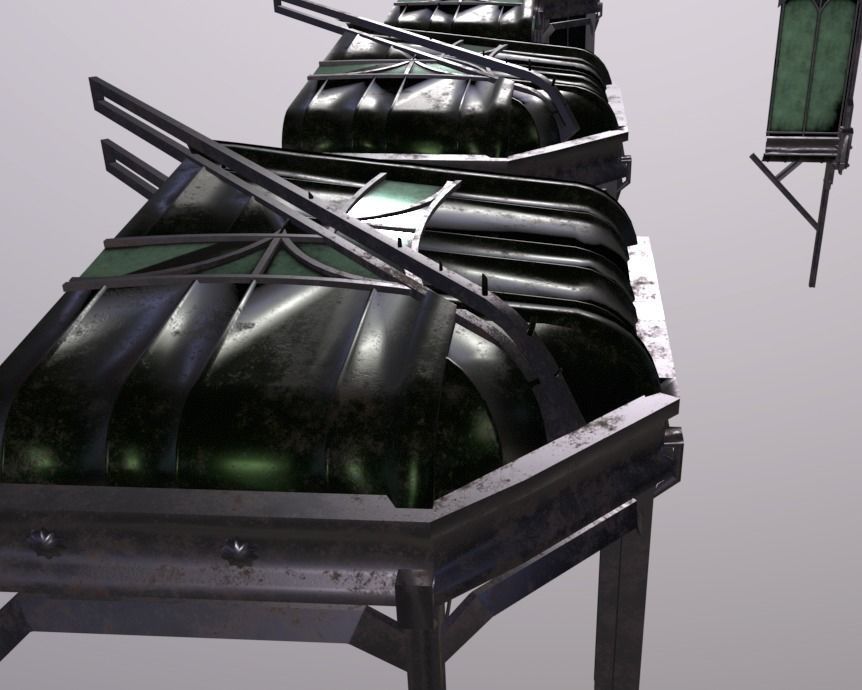 Chamber Iron Forged inspired by the Art Nouveau Low-poly 3D model_2