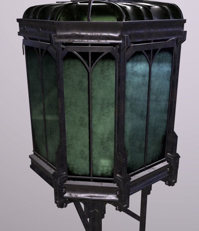 Chamber Iron Forged inspired by the Art Nouveau Low-poly 3D model_3