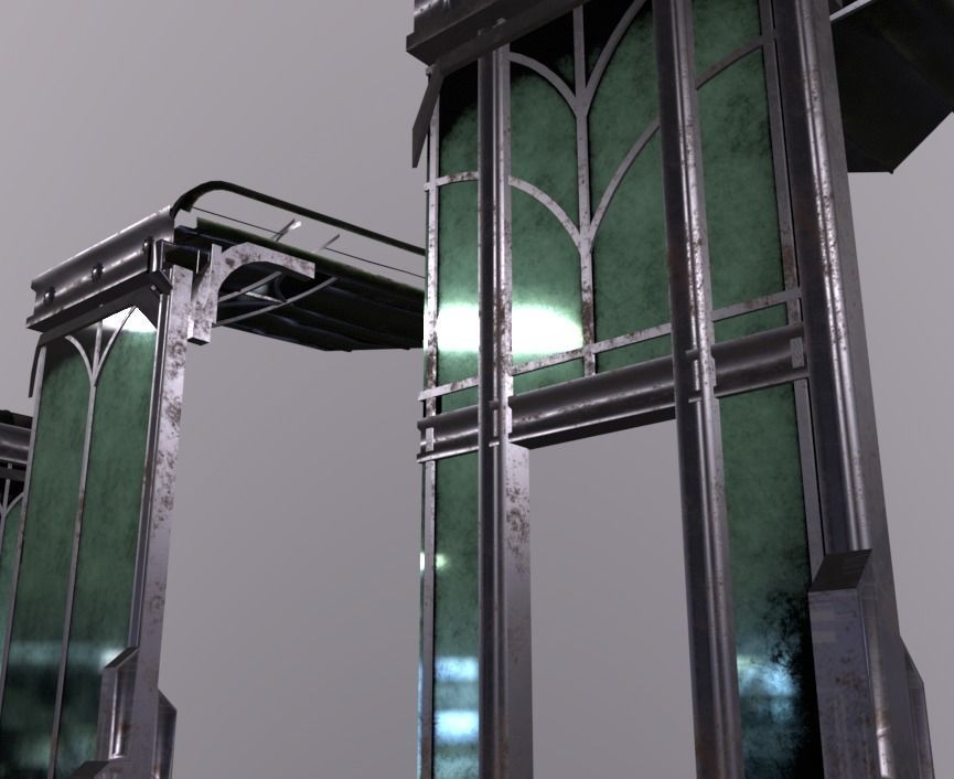 Chamber Iron Forged inspired by the Art Nouveau Low-poly 3D model_4