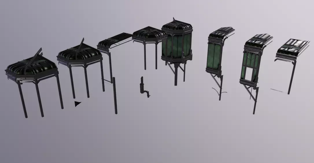 Chamber Iron Forged inspired by the Art Nouveau Low-poly 3D model_0