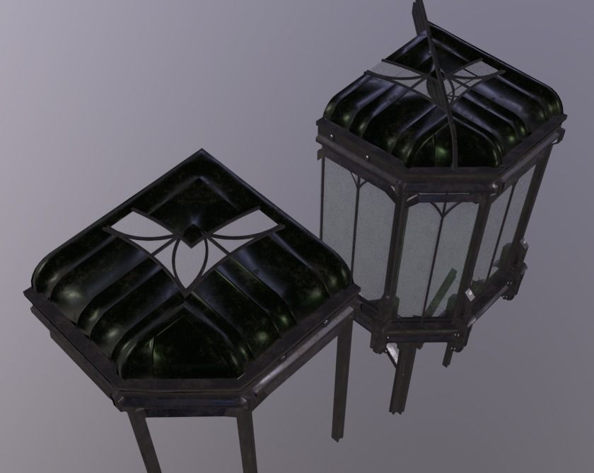 Chamber Iron Forged inspired by the Art Nouveau Low-poly 3D model_6