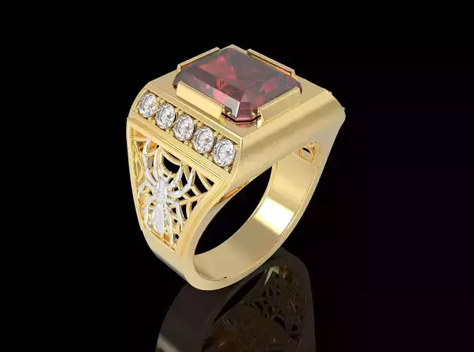 Spider Signet Ring for Men  3D print model