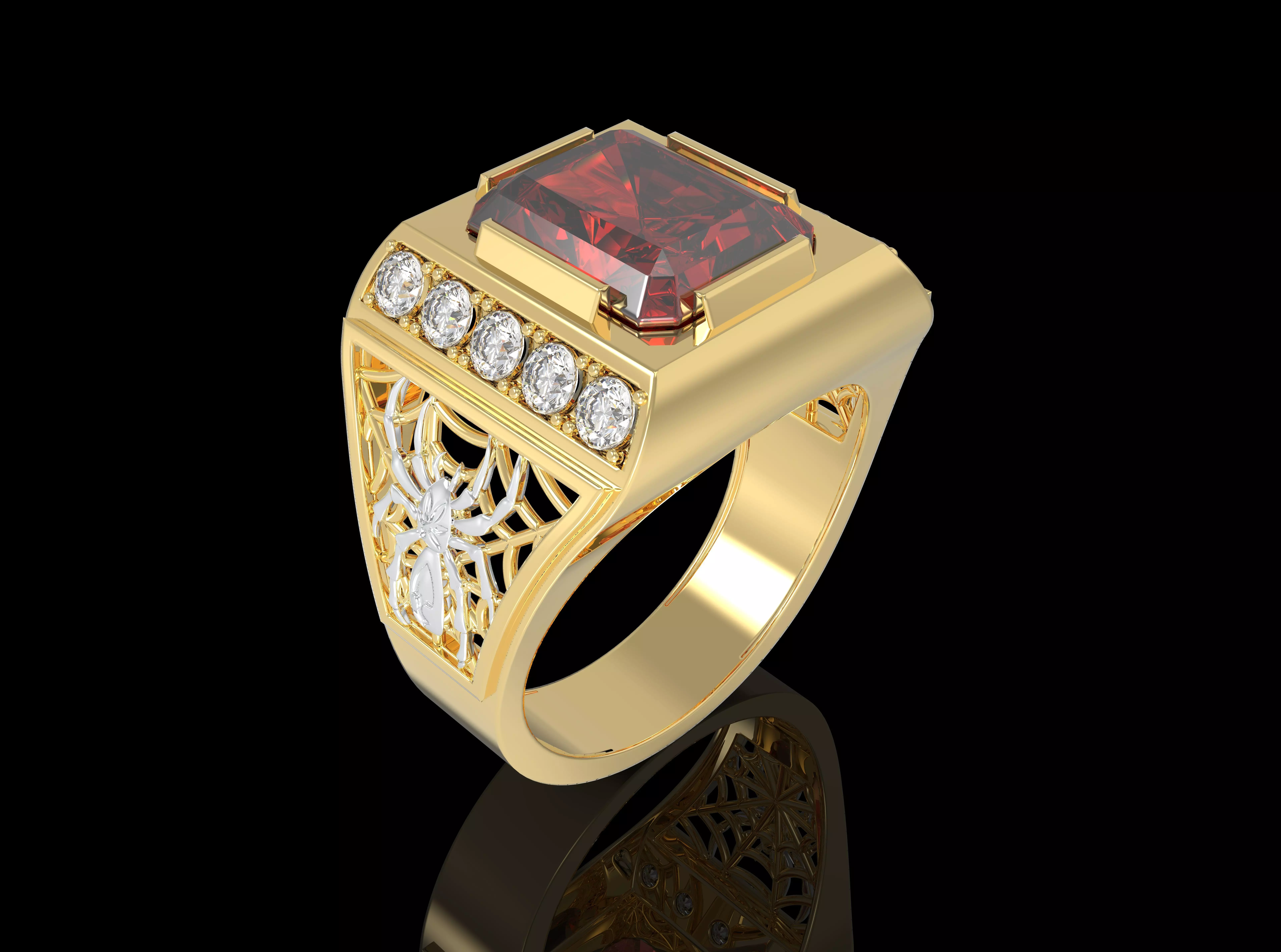 Spider Signet Ring for Men 3D print model