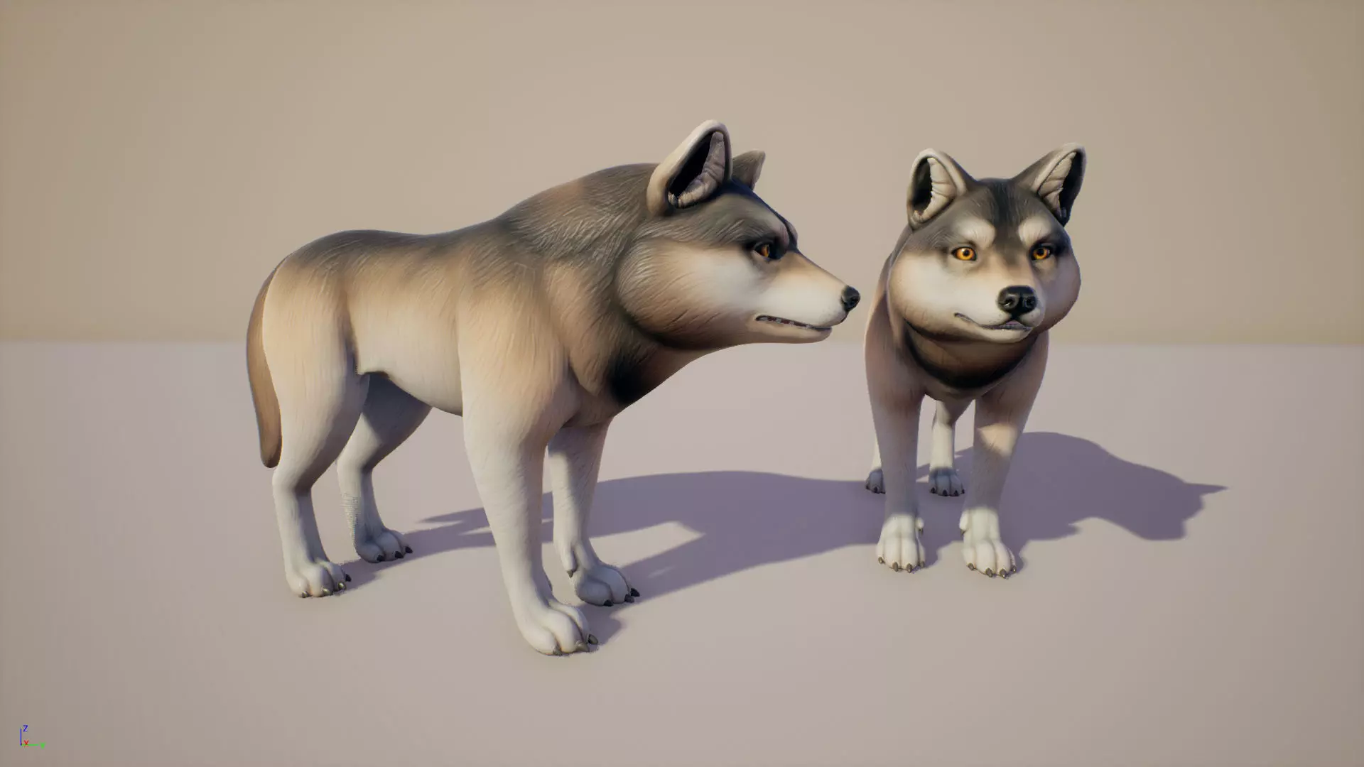 Wolf stylized Low-poly 3D model