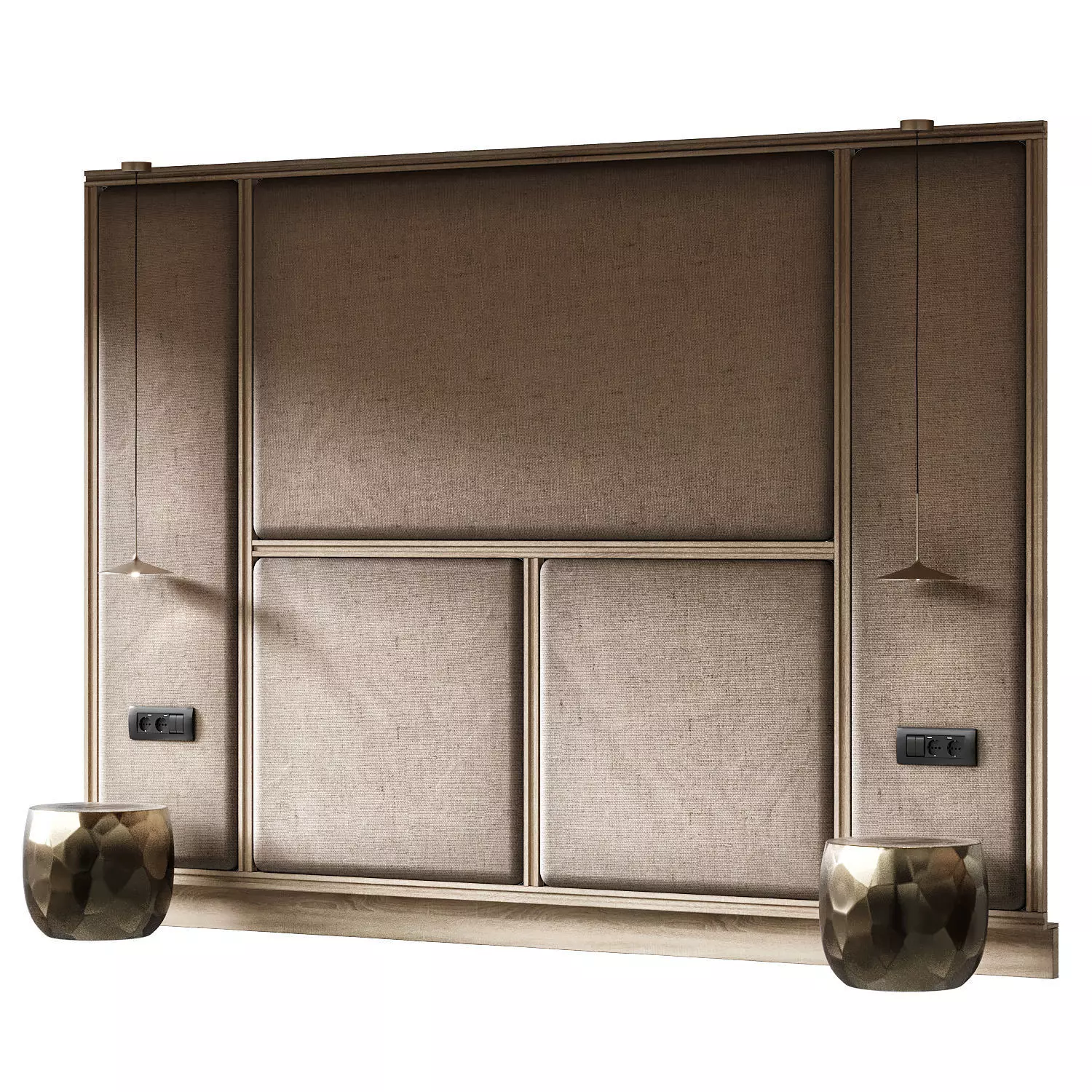 bedside headboard 3D model_0
