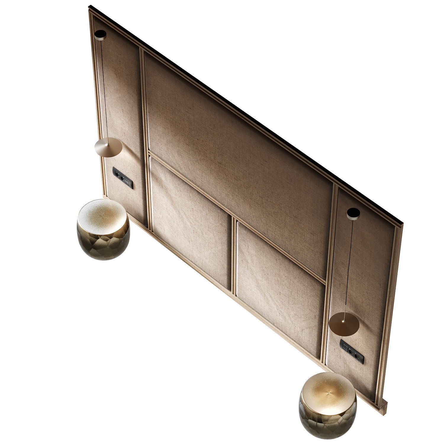 bedside headboard 3D model_2