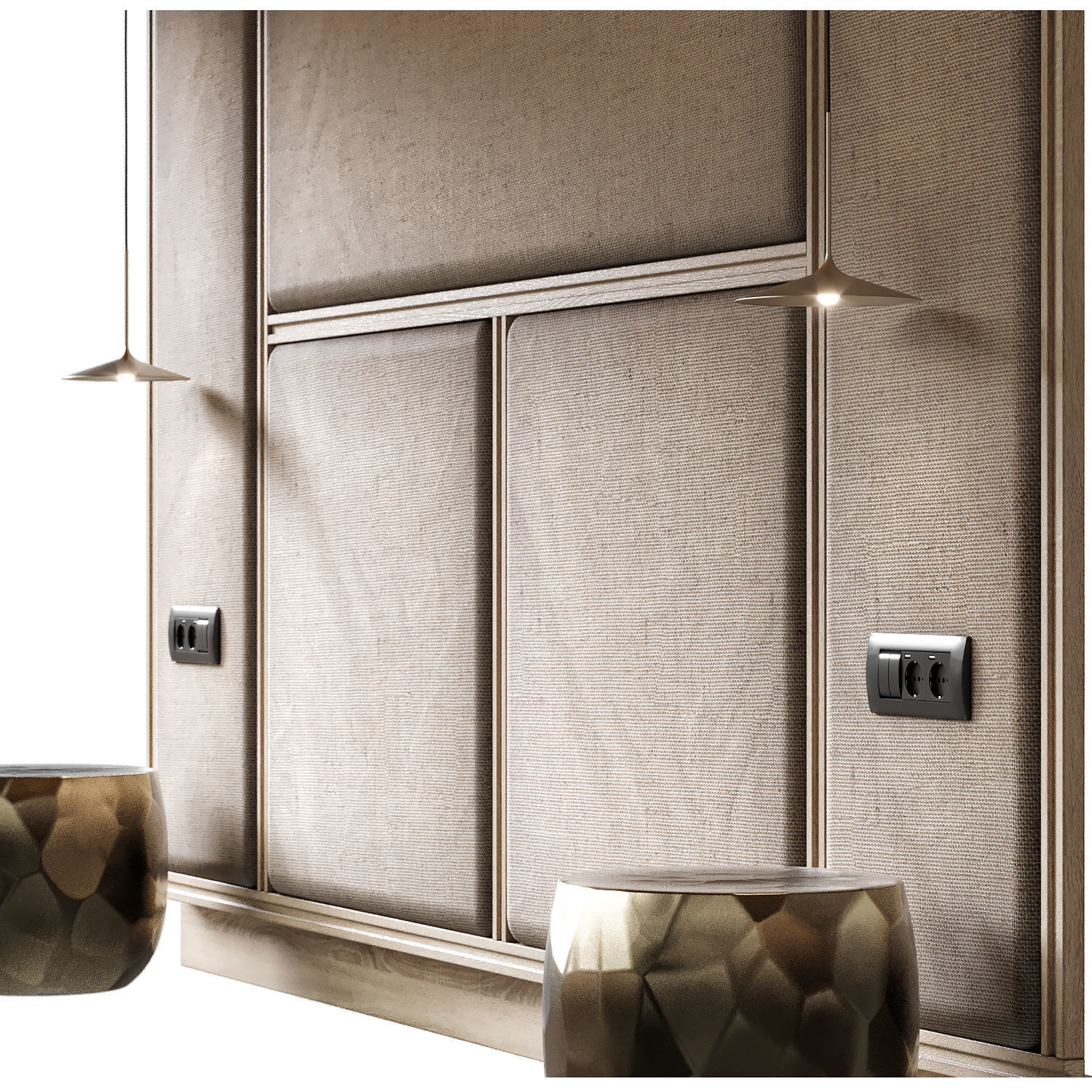 bedside headboard 3D model_1