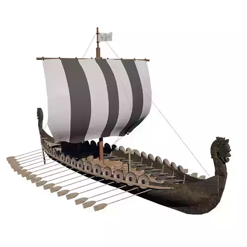 Viking Ship Drakkar Low-poly 3D model