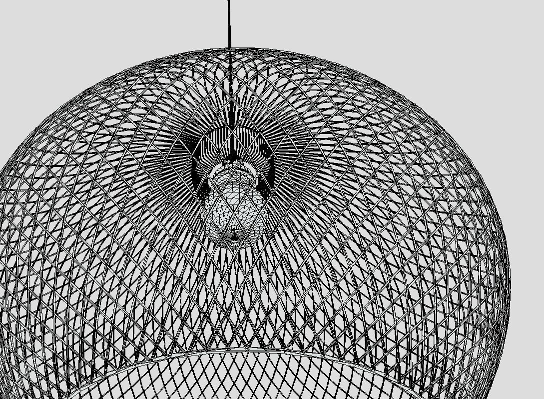 Mesh hanging lamp Low-poly 3D model_7