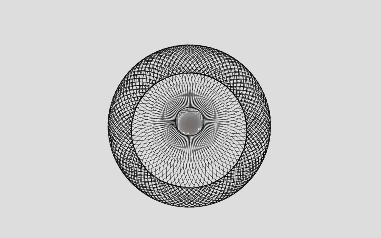 Mesh hanging lamp Low-poly 3D model_3