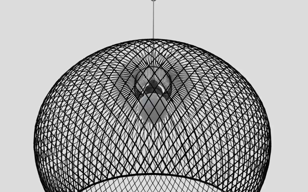 Mesh hanging lamp Low-poly 3D model_0