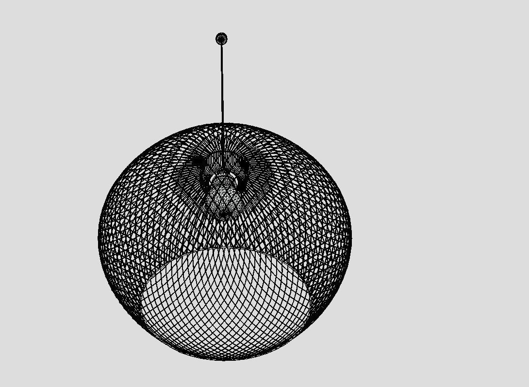 Mesh hanging lamp Low-poly 3D model_6