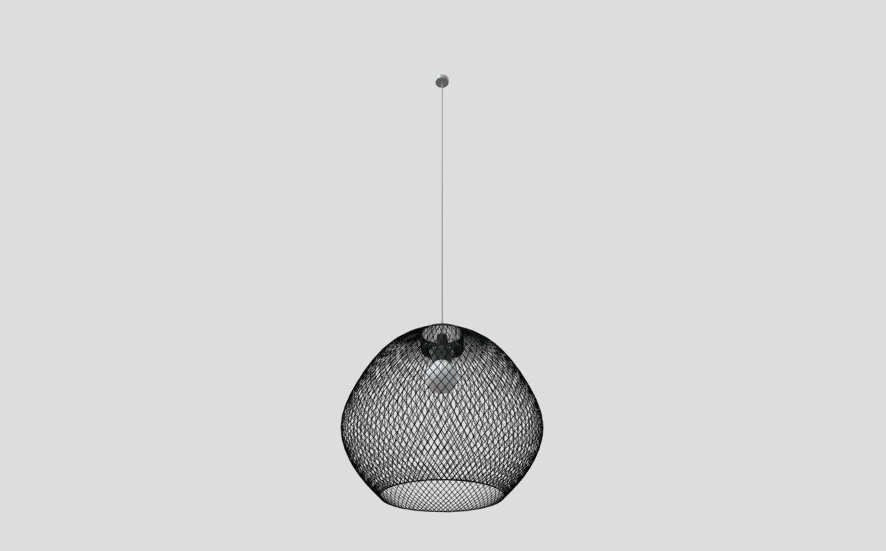 Mesh hanging lamp Low-poly 3D model_2