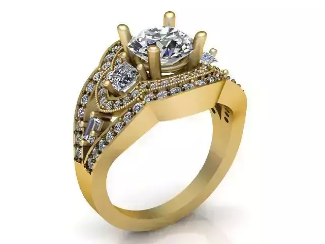 Diamond Ring Jewellery for Women 3D print model 3D print model 3D print model
