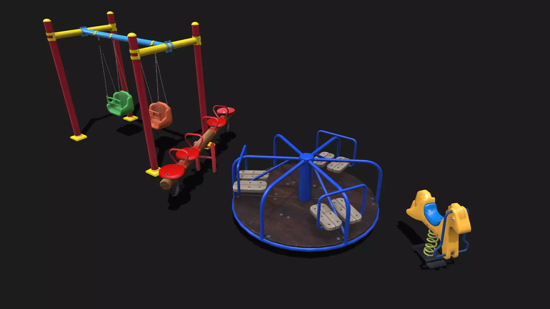 Children Park Toy Set Low-poly 3D model