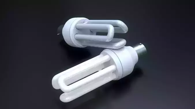 CFL Bulb Low-poly 3D model
