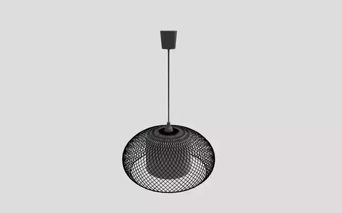 Rattan hanging lamp Low-poly 3D model Rattan hanging lamp Low-poly 3D model